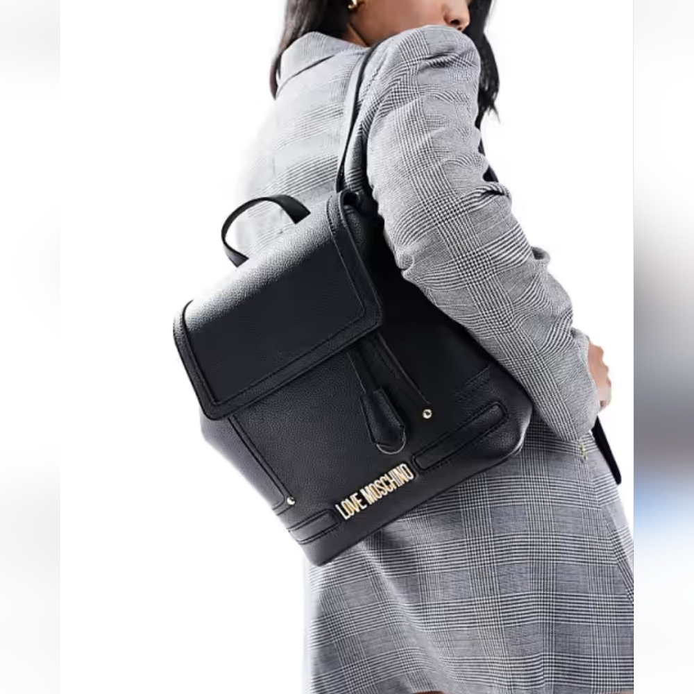 Love Moschino Daily Love Logo Black Backpack
